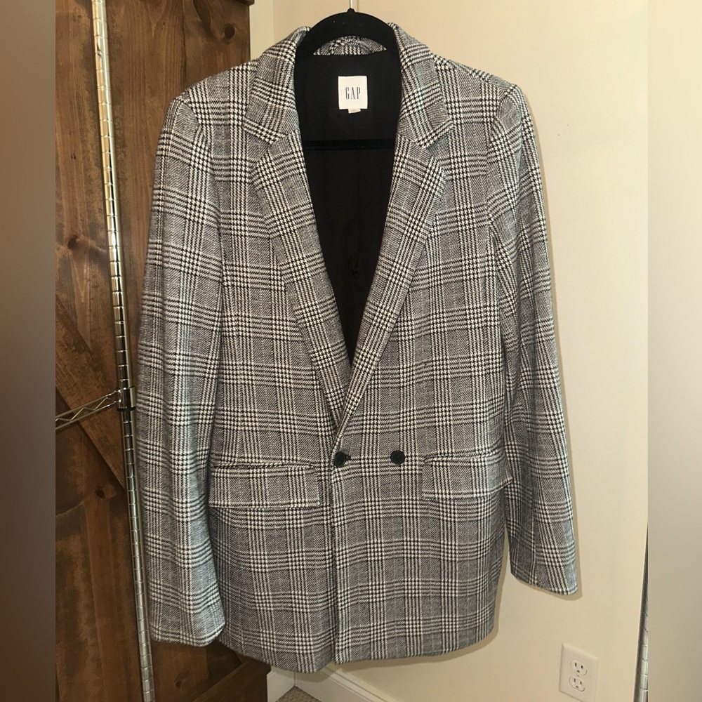 GAP Gray Plaid Blazer